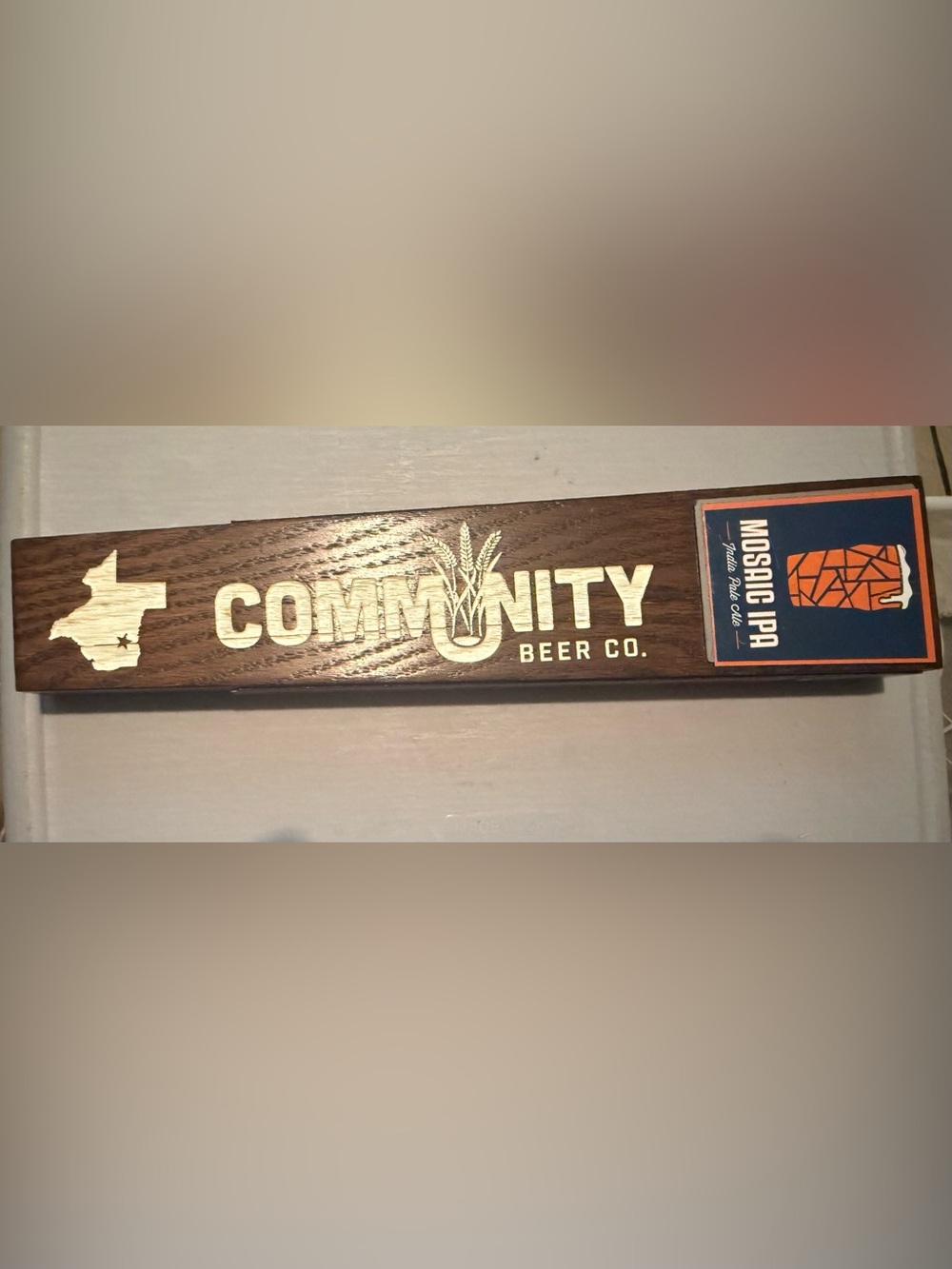 COMMUNITY BEER CO MOSAIC IPA RARE TEXAS TAP HANDLE 11”